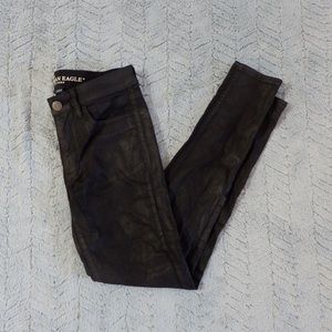 🖤AEO Black Leather Skinny Jeans🖤